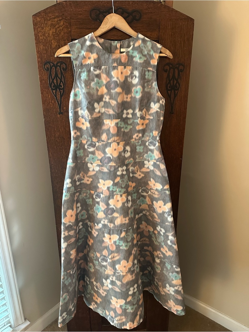 ODEEH Aquarell Flower Tier A-Line Dress Size 38 GER Size 6 8 US Designer Luxury
